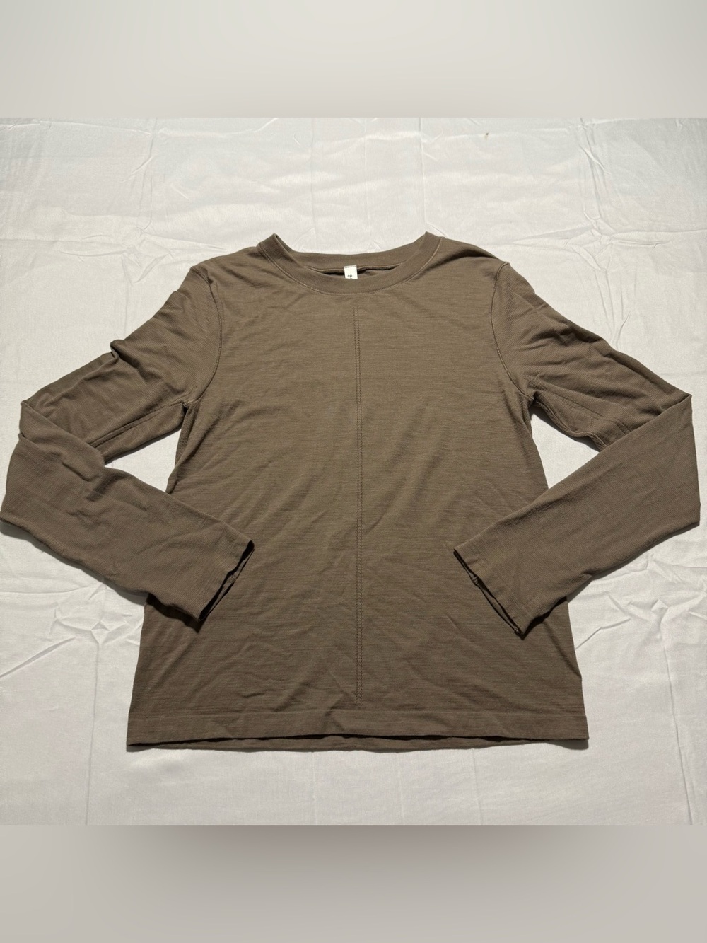 Athleta Taupe Long Sleeve Athletic Top Womens Sz Large